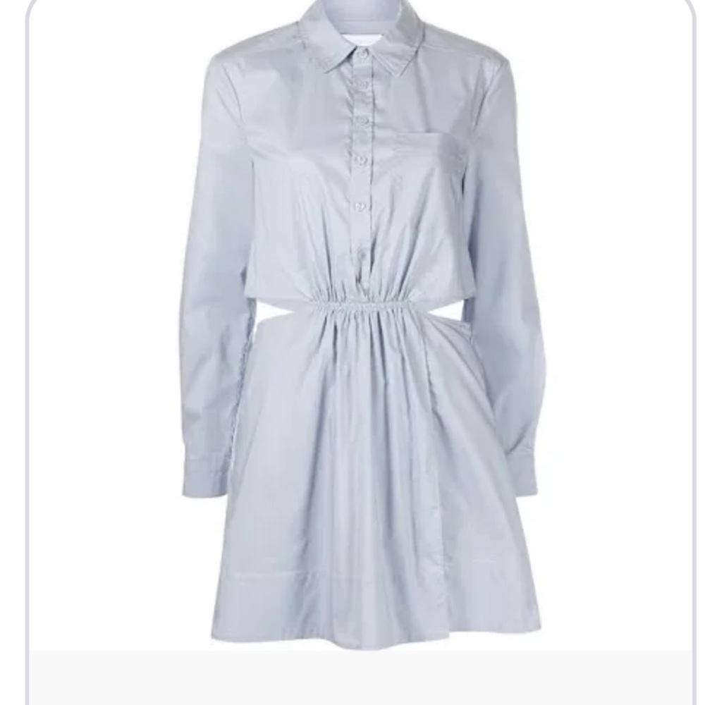 Jonathan Simkai blue poplin cut out dress
